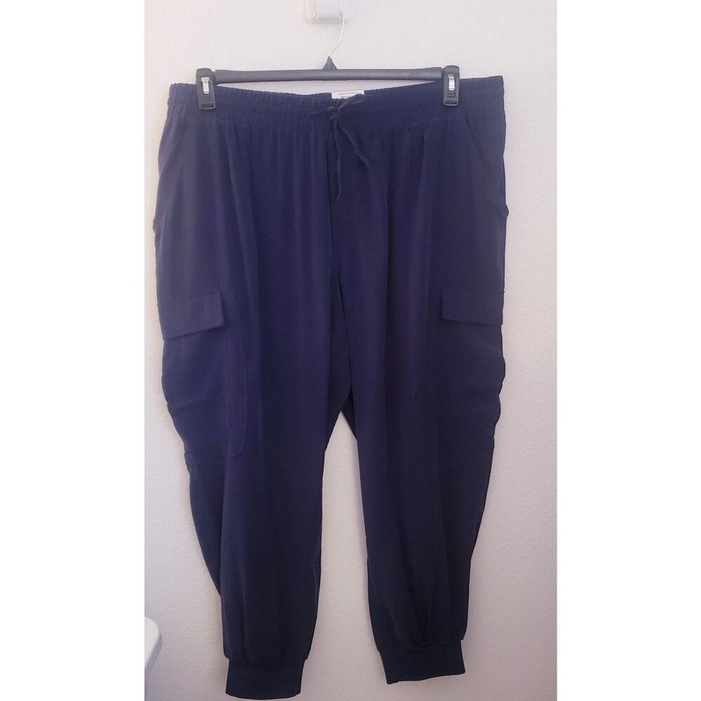 Alfani Blue Elastic Waist Jogger Hem Cargo Pants Rayon Blend Size 4X NWT